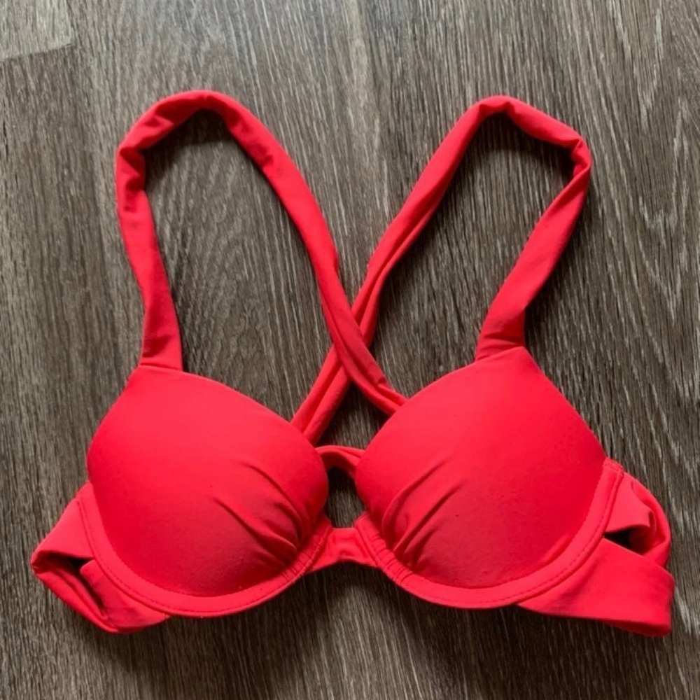 red swim top
